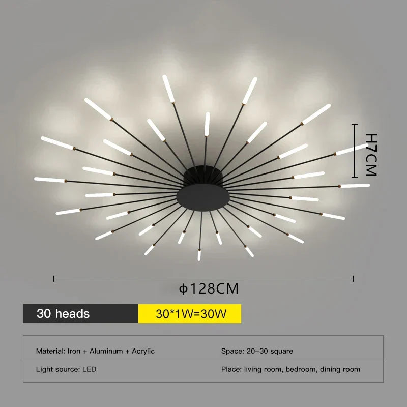 Black Fireworks Ceiling Light
