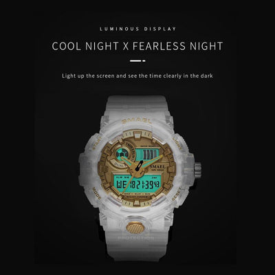 Sport Digital Watch for Men and Woman With Luminous Dual Time Waterproof 5 Bar Modern Men's Military Wristwatch WIth Night Mode