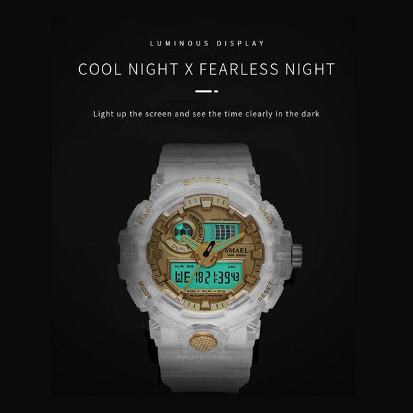 Sport Digital Watch for Men and Woman With Luminous Dual Time Waterproof 5 Bar Modern Men's Military Wristwatch WIth Night Mode