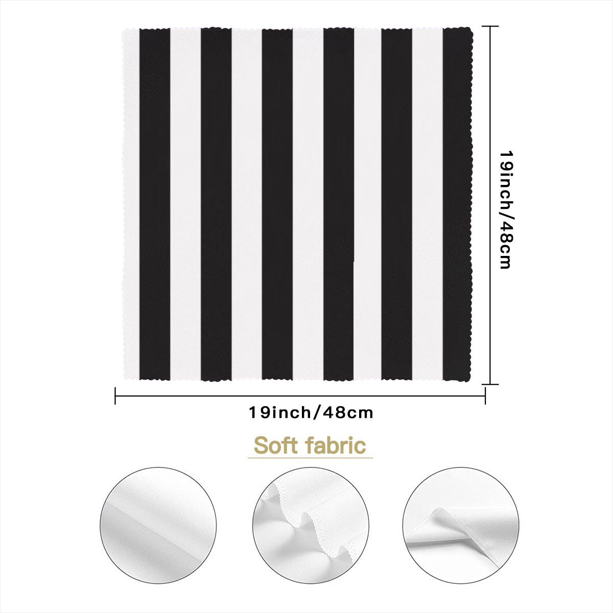Black and White Striped Cloth Napkins – Reusable Polyester Table Napkins for Events, Weddings & Dining