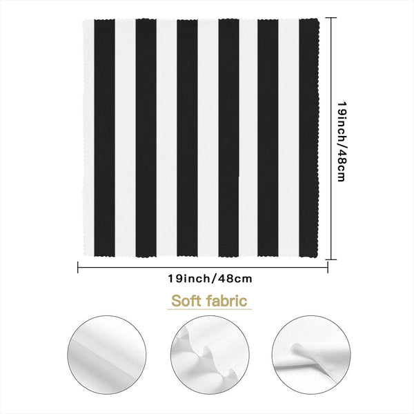 Black and White Striped Cloth Napkins – Reusable Polyester Table Napkins for Events, Weddings & Dining