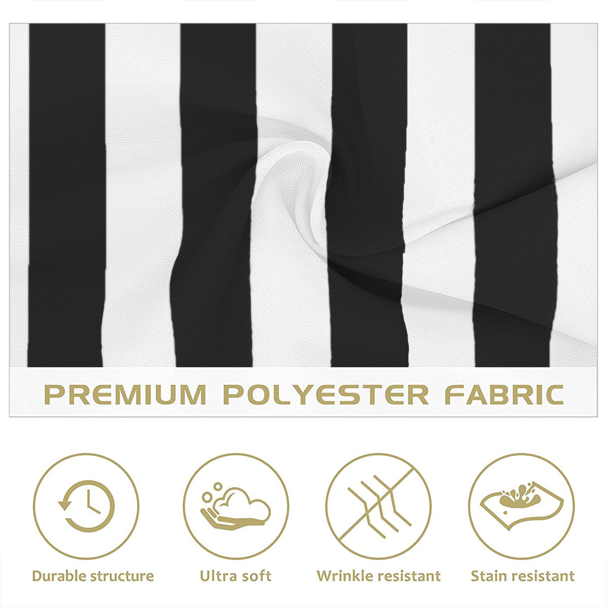 Black and White Striped Cloth Napkins – Reusable Polyester Table Napkins for Events, Weddings & Dining