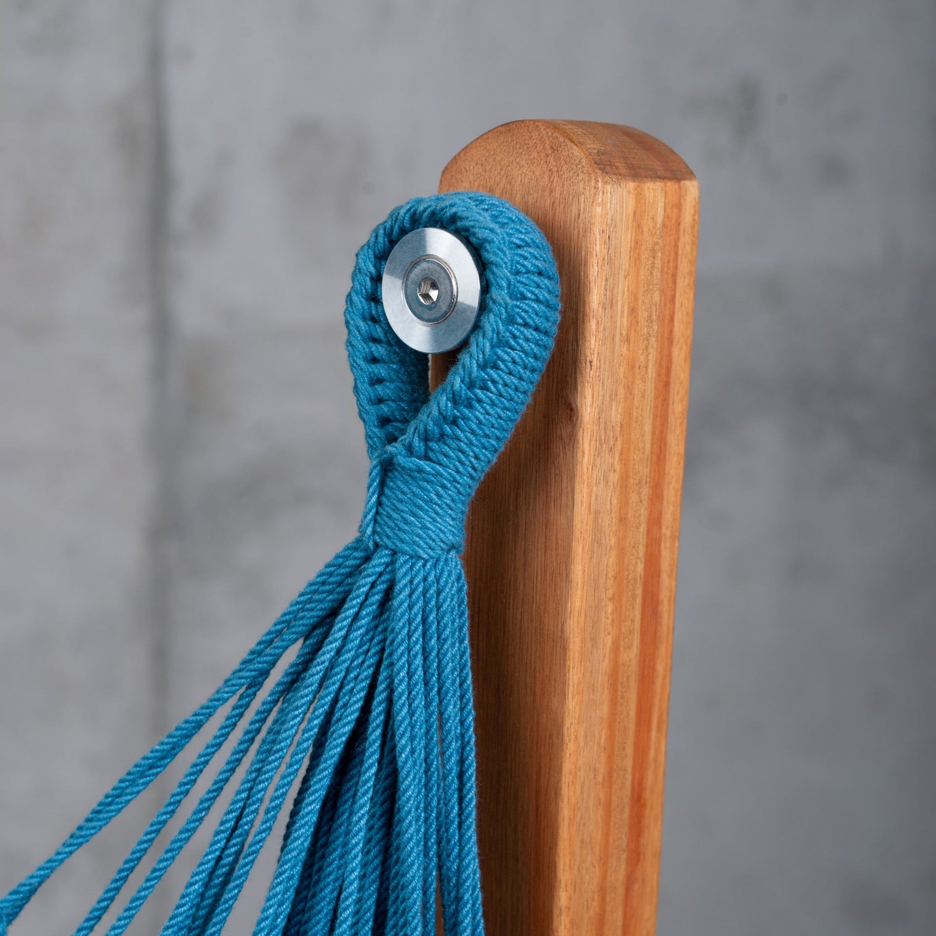 Udine Organic Blue Zebra - Organic Cotton Hammock Chair with FSC® certified Eucalyptus Stand LA SIESTA