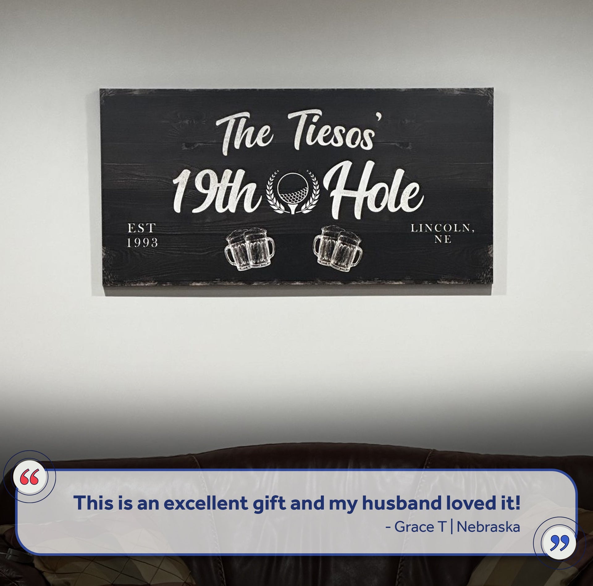 19th Hole Golf Personalized Sign II