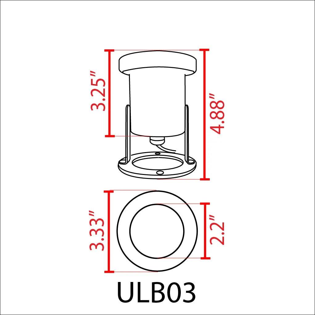 ULB03 12V Low Voltage Stainless Steel Underwater Landscape LED Fountain Light Pond Lighting IP68 MR16 Socket
