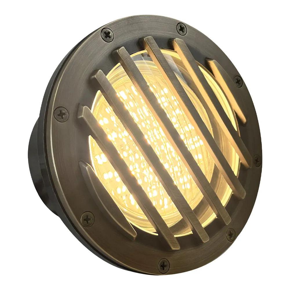 UNB01 Cast Brass 12V Low Voltage Grille Commercial PAR36 LED In-ground Well Light PAR36 Socket IP65 Waterproof