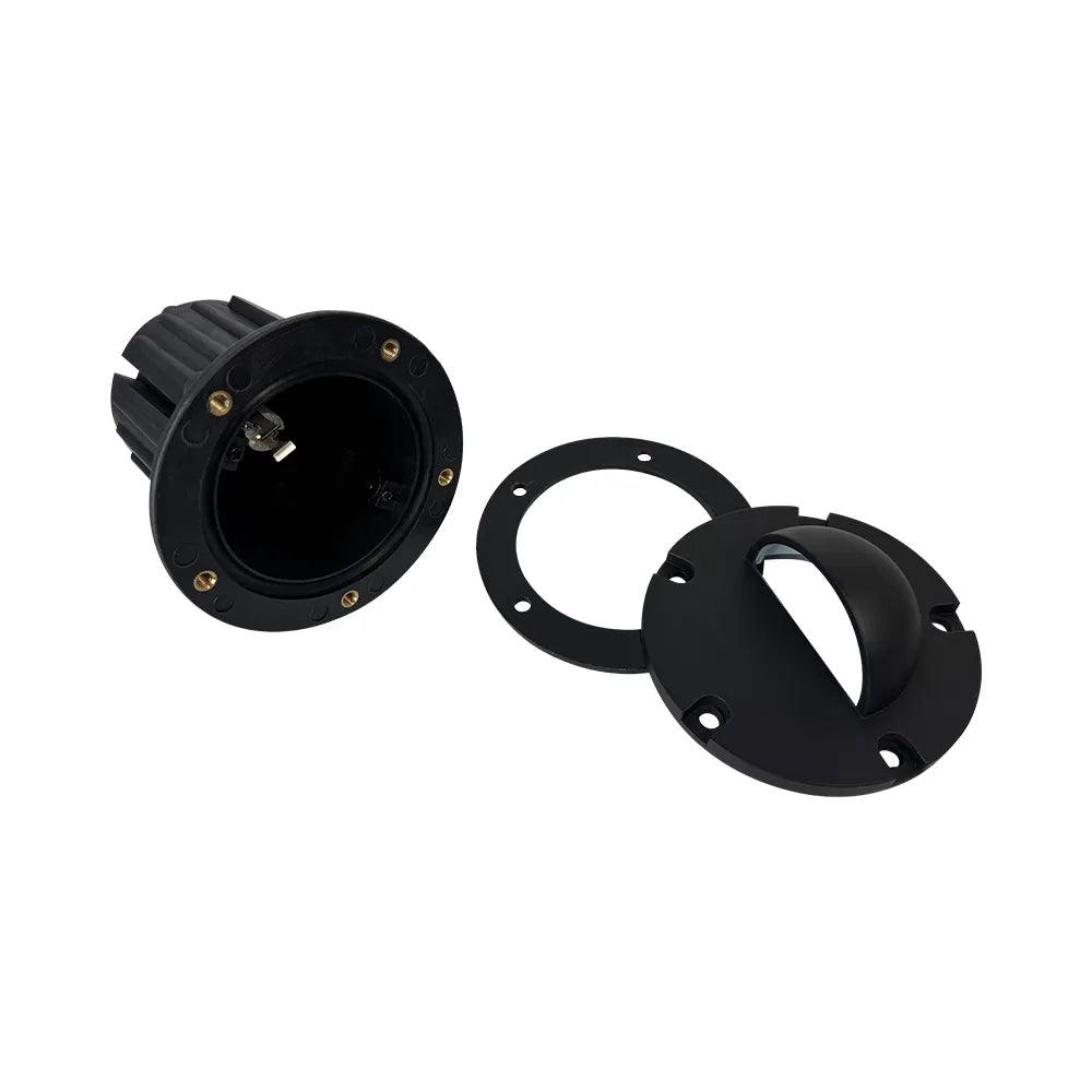 UNB02 Cast Brass 12V Low Voltage Half Moon Round LED In-ground Well Light MR16 Socket IP65 Waterproof