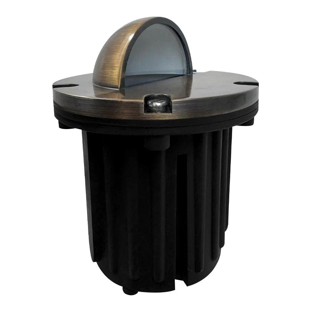 UNB02 Cast Brass 12V Low Voltage Half Moon Round LED In-ground Well Light MR16 Socket IP65 Waterproof