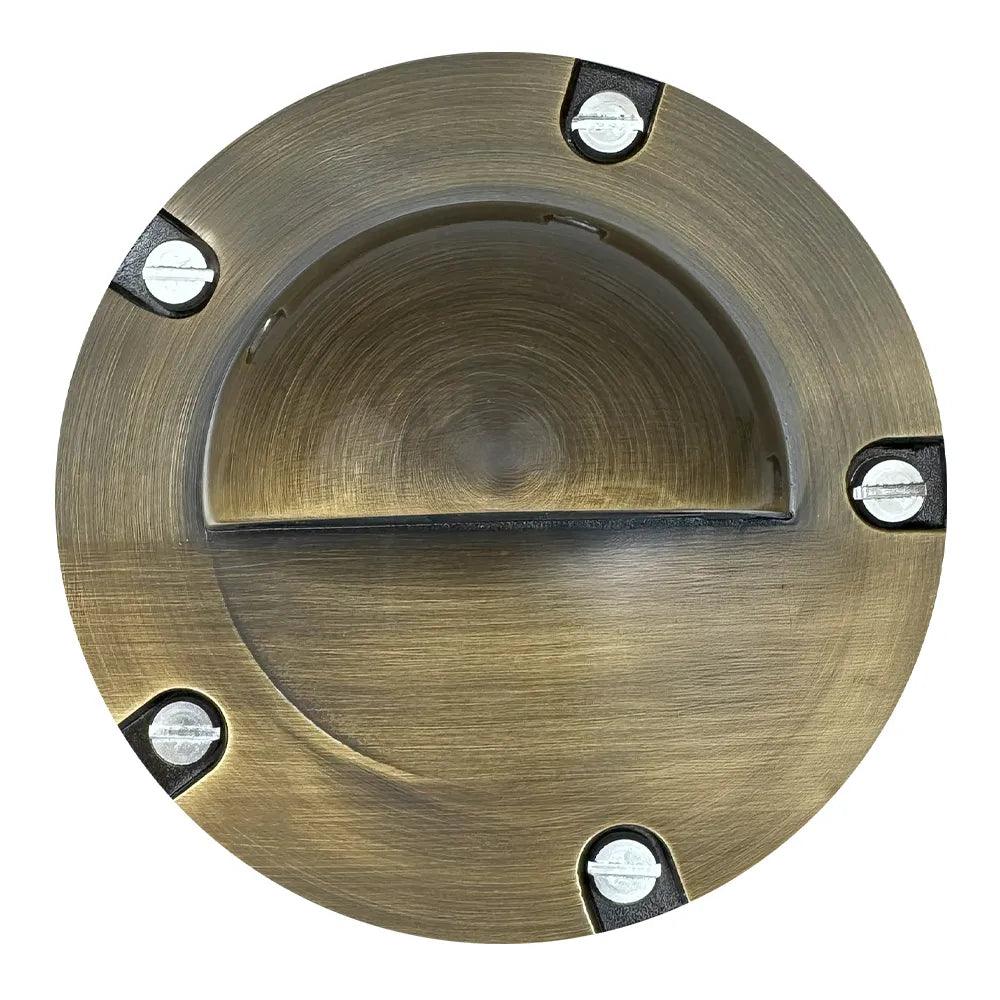 UNB02 Cast Brass 12V Low Voltage Half Moon Round LED In-ground Well Light MR16 Socket IP65 Waterproof