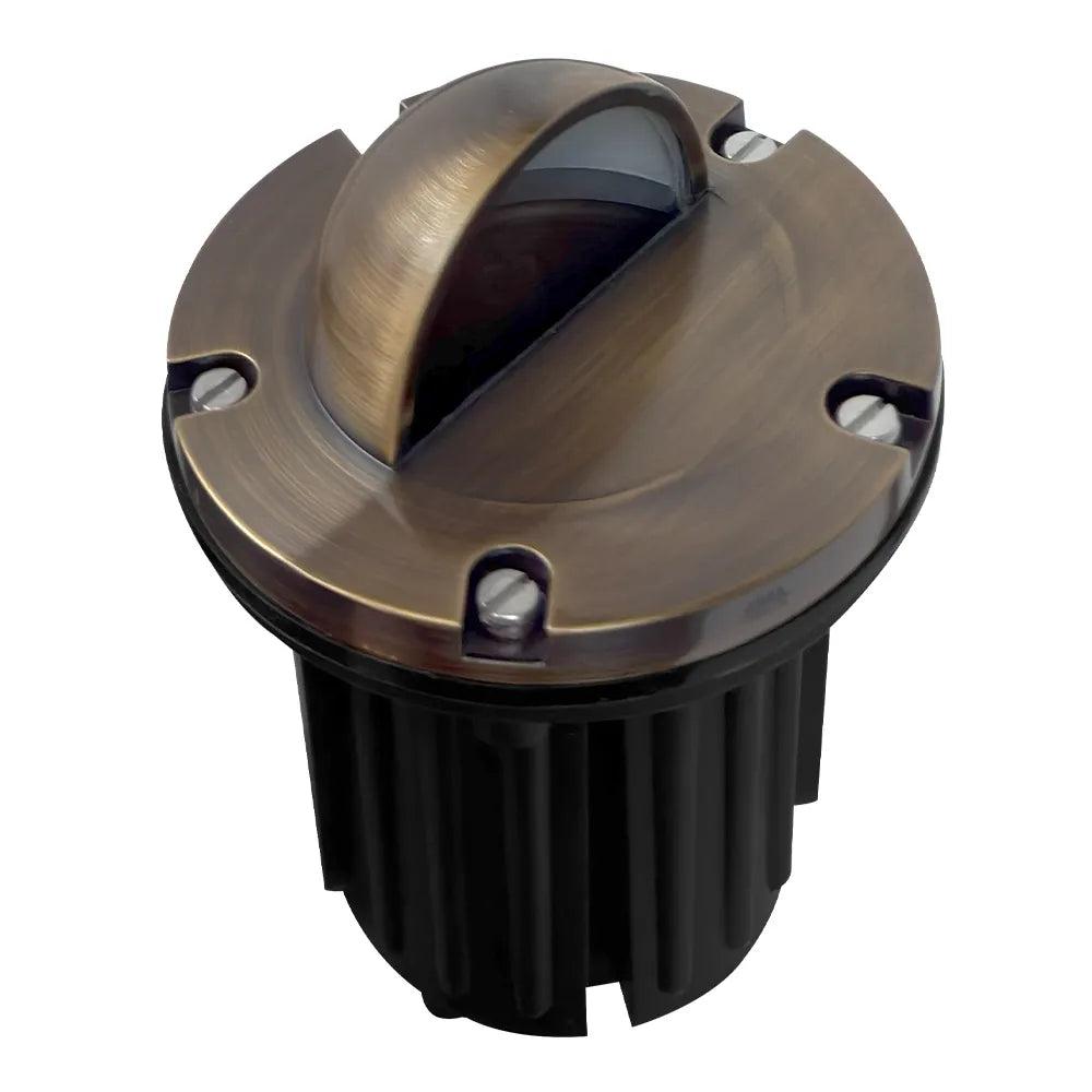 UNB02 Cast Brass 12V Low Voltage Half Moon Round LED In-ground Well Light MR16 Socket IP65 Waterproof