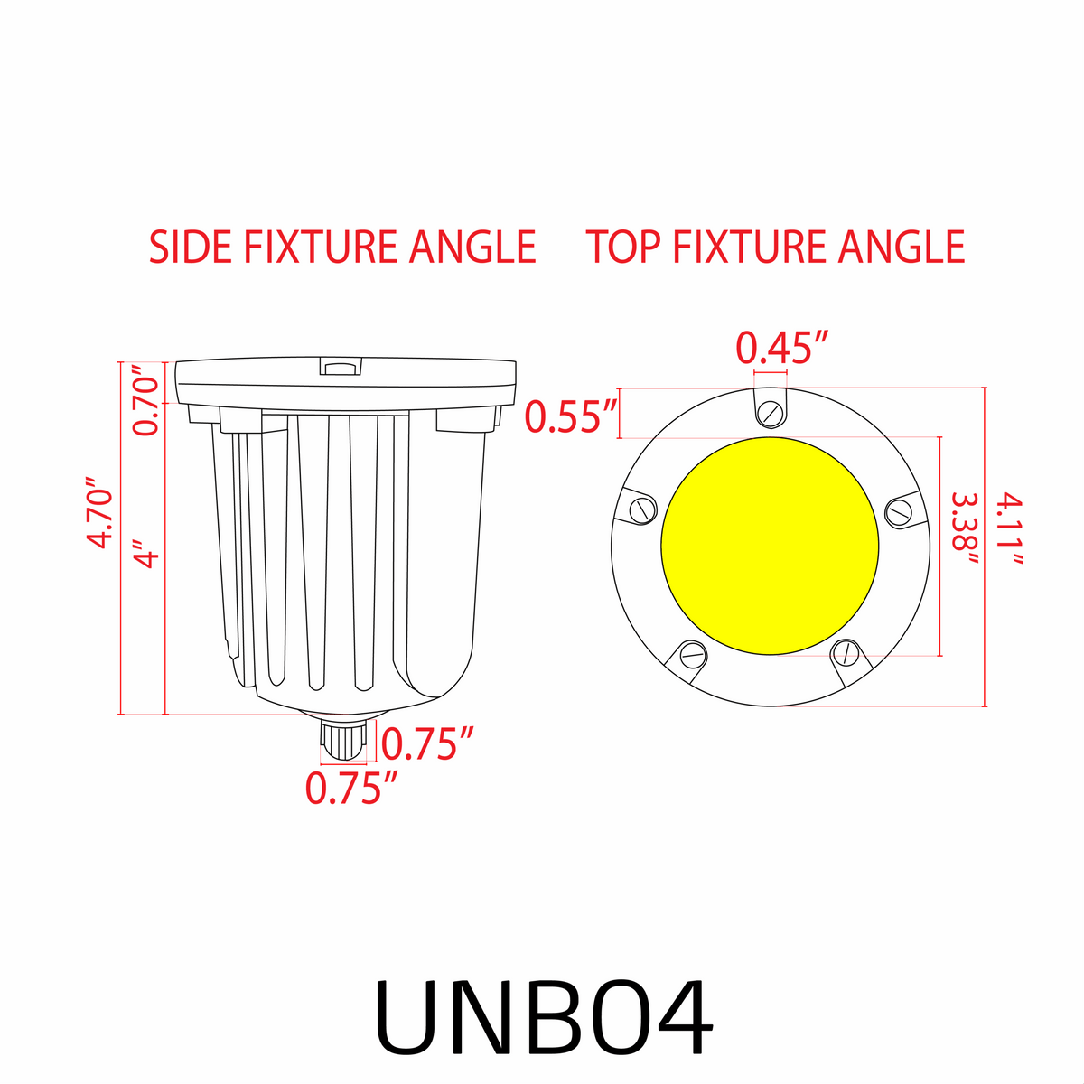 UNB04 Cast Brass 12V Low Voltage Round LED In-Ground Well Light MR16 Socket IP65 Waterproof