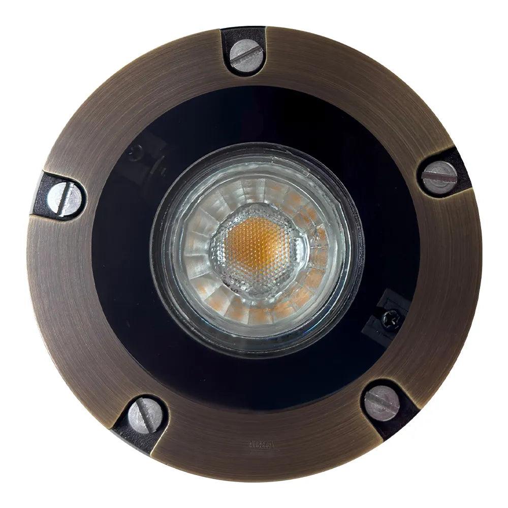 UNB04 Cast Brass 12V Low Voltage Round LED In-Ground Well Light MR16 Socket IP65 Waterproof