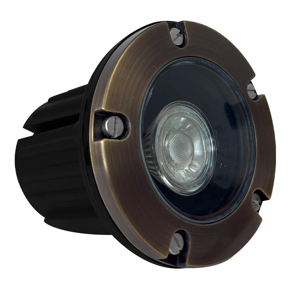 UNB04 Cast Brass 12V Low Voltage Round LED In-Ground Well Light MR16 Socket IP65 Waterproof