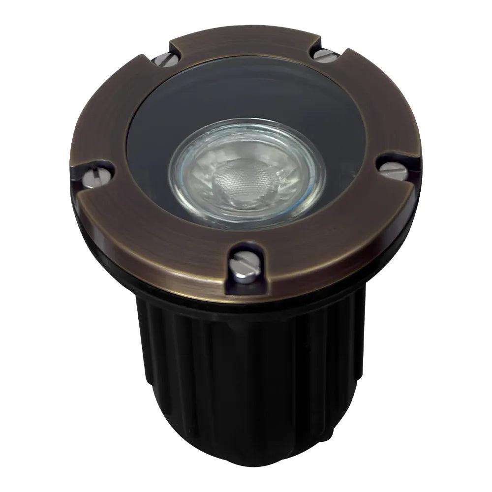 UNB04 Cast Brass 12V Low Voltage Round LED In-Ground Well Light MR16 Socket IP65 Waterproof