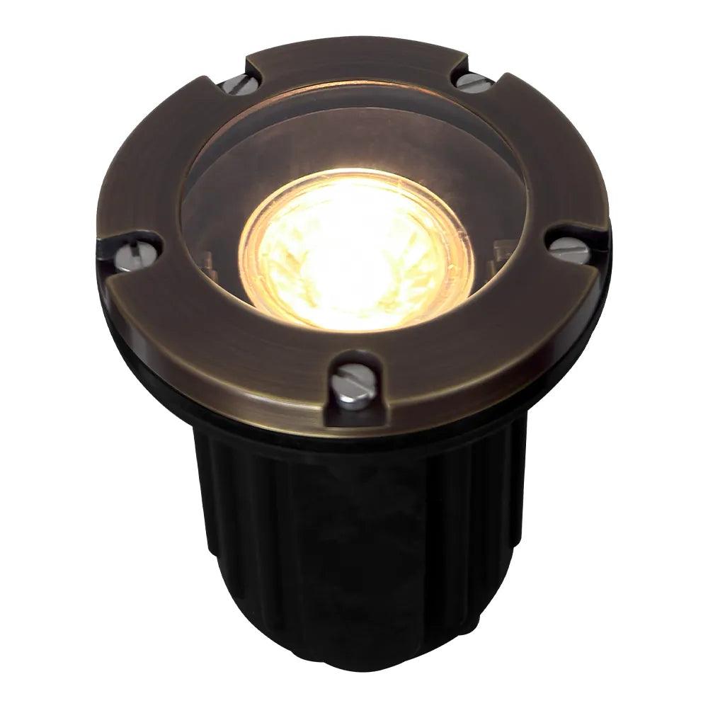 UNB04 Cast Brass 12V Low Voltage Round LED In-Ground Well Light MR16 Socket IP65 Waterproof