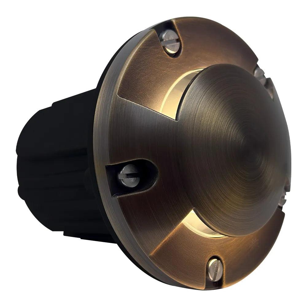 UNB10 Cast Brass Round Bi-Directional 12V Low Voltage LED In-ground Well Light MR16 Socket