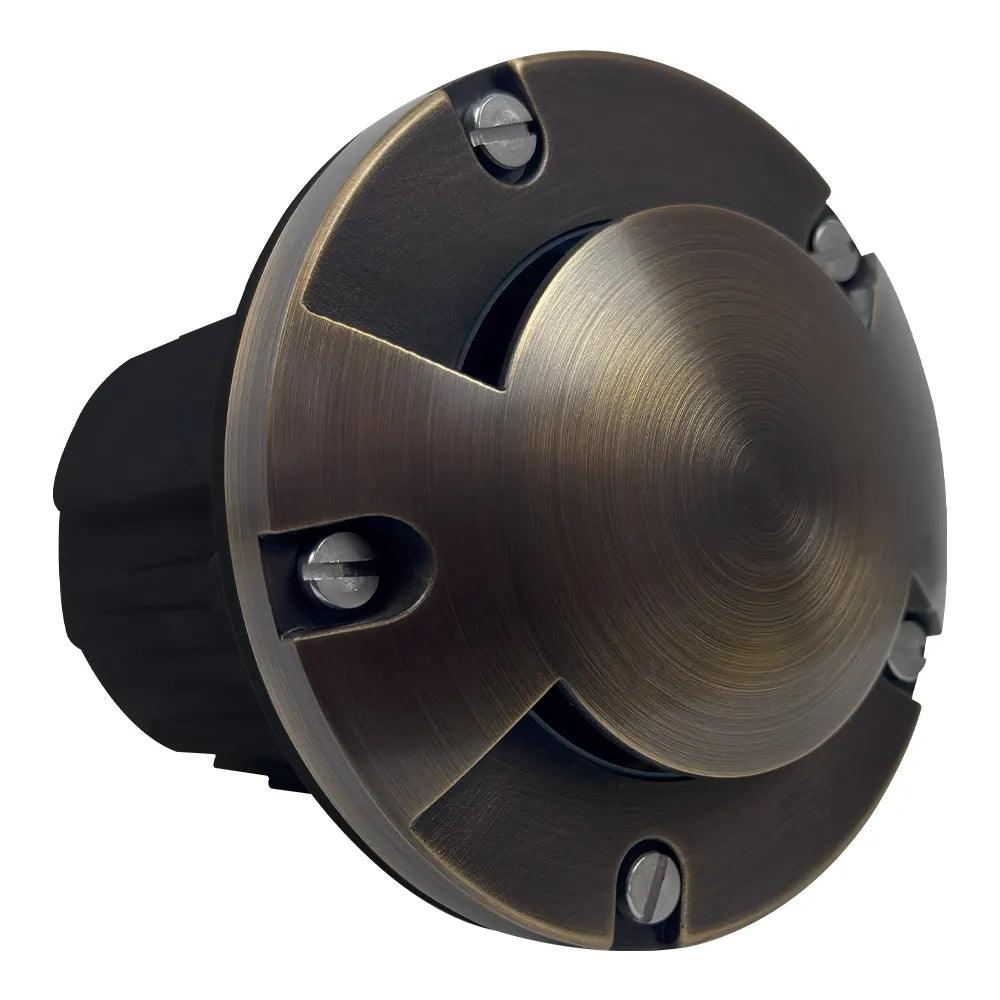 UNB10 Cast Brass Round Bi-Directional 12V Low Voltage LED In-ground Well Light MR16 Socket