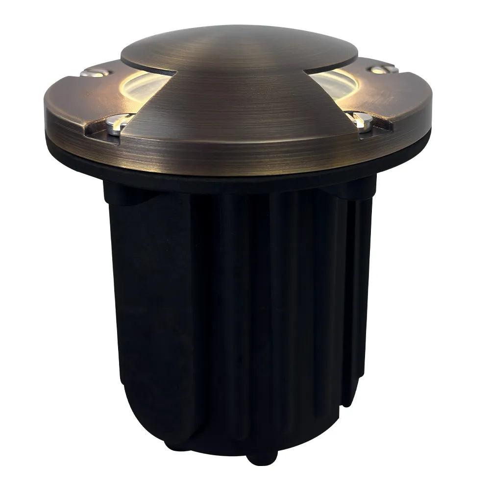 UNB10 Cast Brass Round Bi-Directional 12V Low Voltage LED In-ground Well Light MR16 Socket
