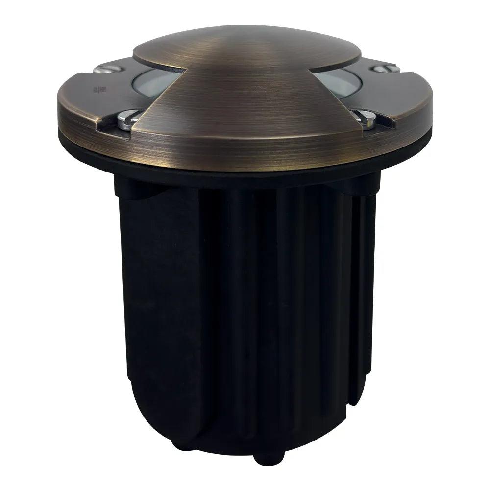 UNB10 Cast Brass Round Bi-Directional 12V Low Voltage LED In-ground Well Light MR16 Socket