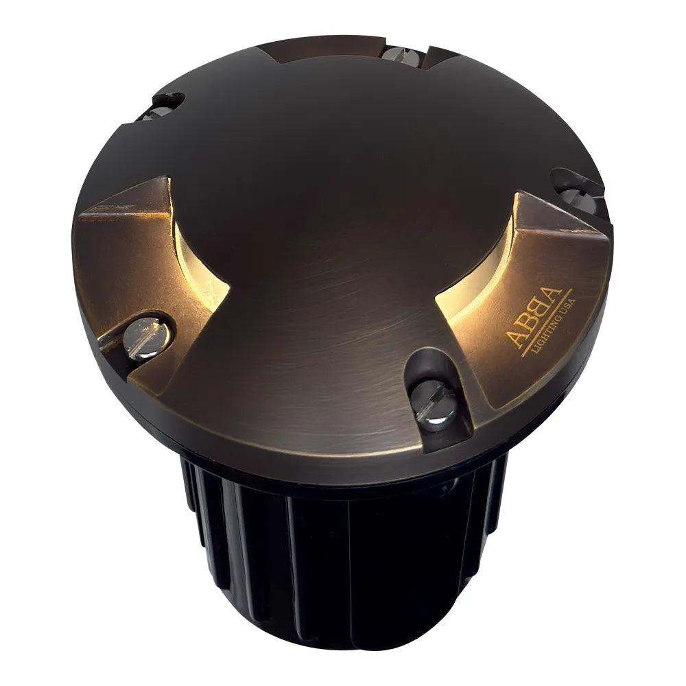 UNB11 Cast Brass Round Tri-Directional 12V Low Voltage LED In-ground Light MR16 Socket