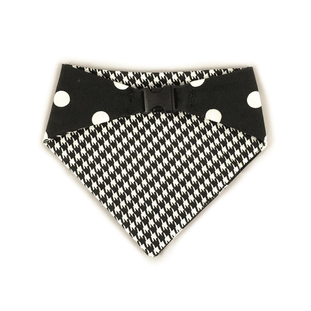 Black Houndstooth Reversible Dog Bandana