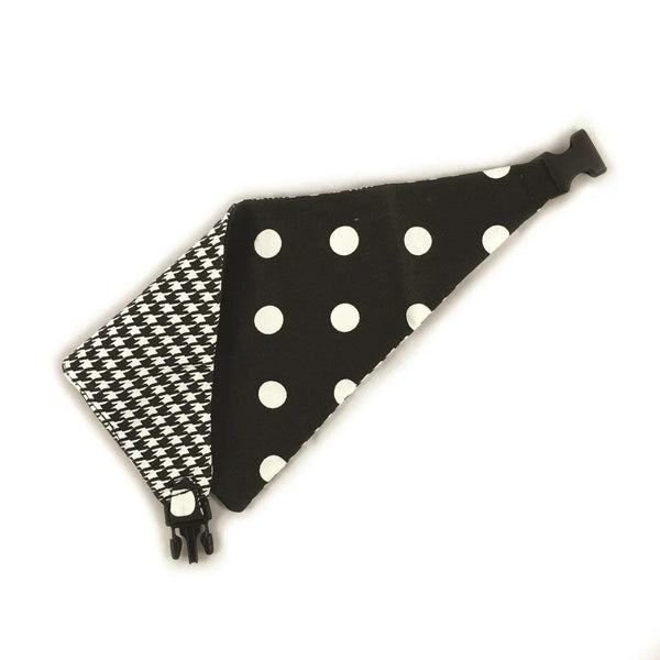 Black Houndstooth Reversible Dog Bandana - Gifts for You 'n Me