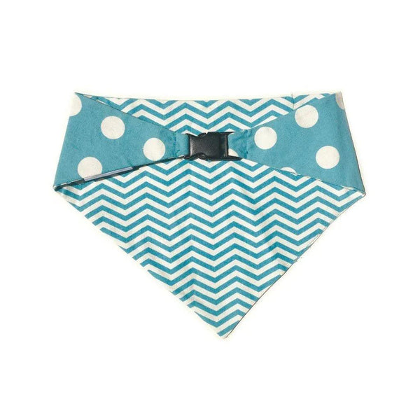 Baby Blue Chevron Reversible Dog Bandana - Gifts for You 'n Me
