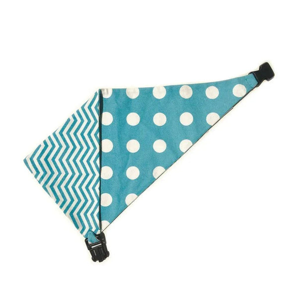 Baby Blue Chevron Reversible Dog Bandana - Gifts for You 'n Me