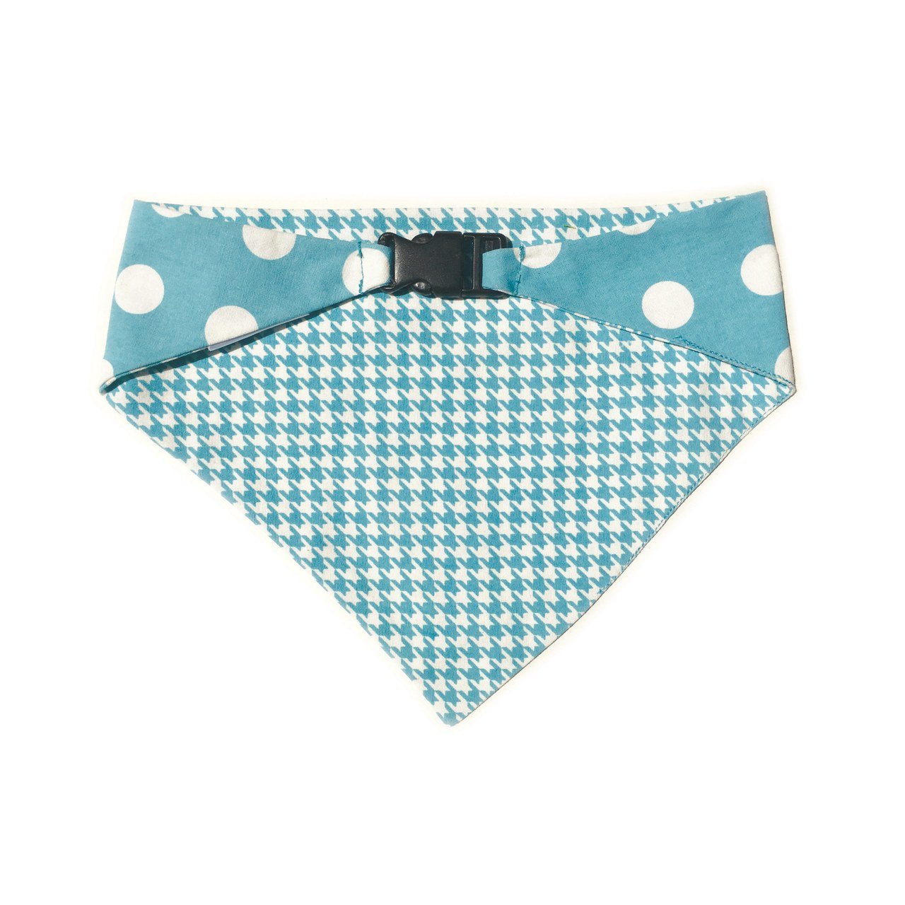 Baby Blue Houndstooth Reversible Dog Bandana