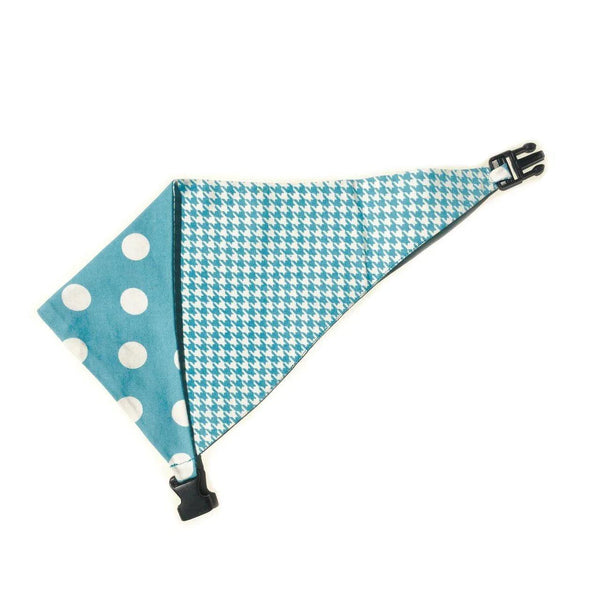 Baby Blue Houndstooth Reversible Dog Bandana - Gifts for You 'n Me