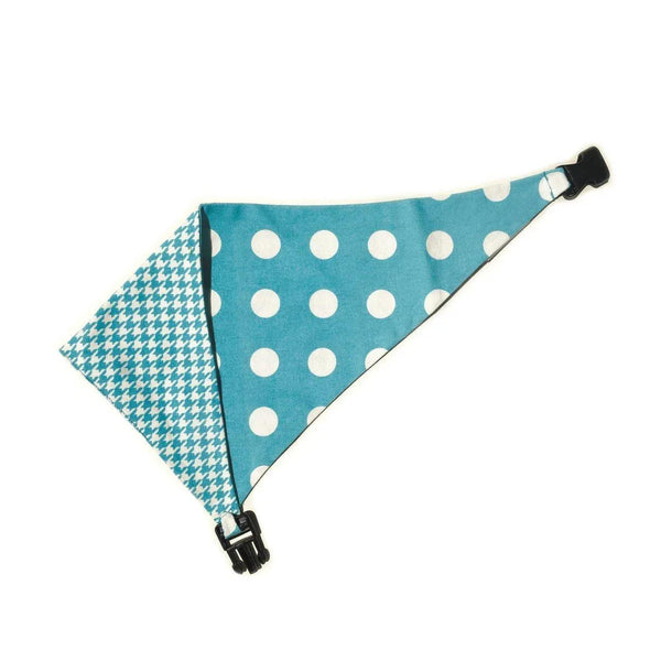 Baby Blue Houndstooth Reversible Dog Bandana - Gifts for You 'n Me