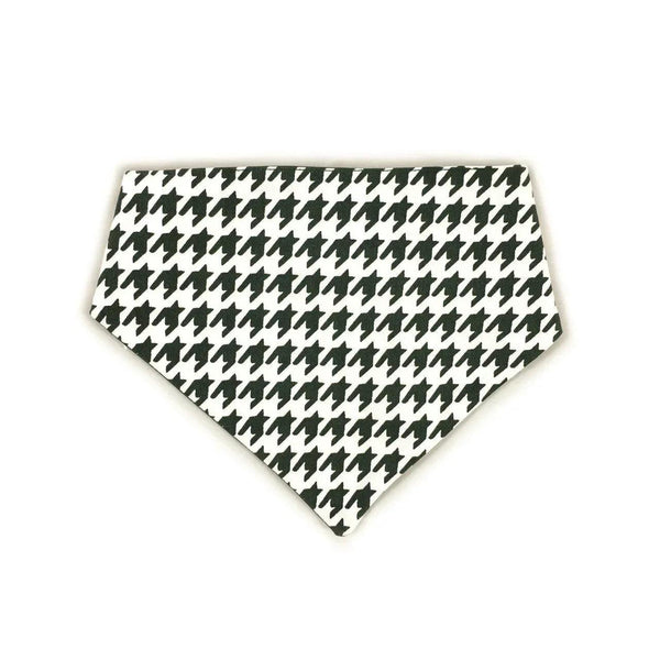 Dark Green Houndstooth Reversible Dog Bandana - Gifts for You 'n Me