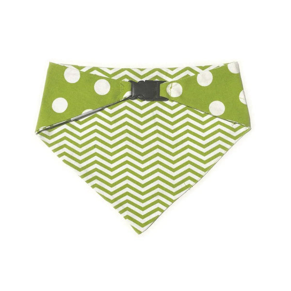 Lime Green Chevron Reversible Dog Bandana - Gifts for You 'n Me