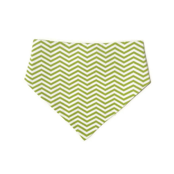 Lime Green Chevron Reversible Dog Bandana - Gifts for You 'n Me