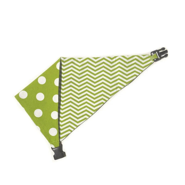 Lime Green Chevron Reversible Dog Bandana - Gifts for You 'n Me