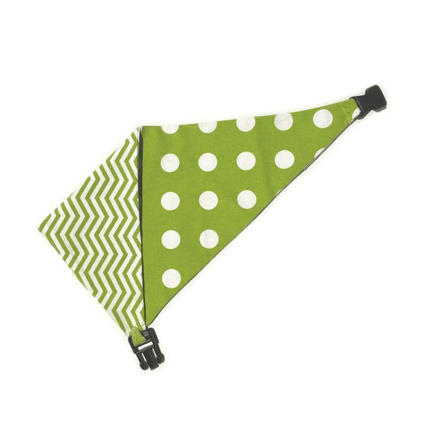 Lime Green Chevron Reversible Dog Bandana - Gifts for You 'n Me