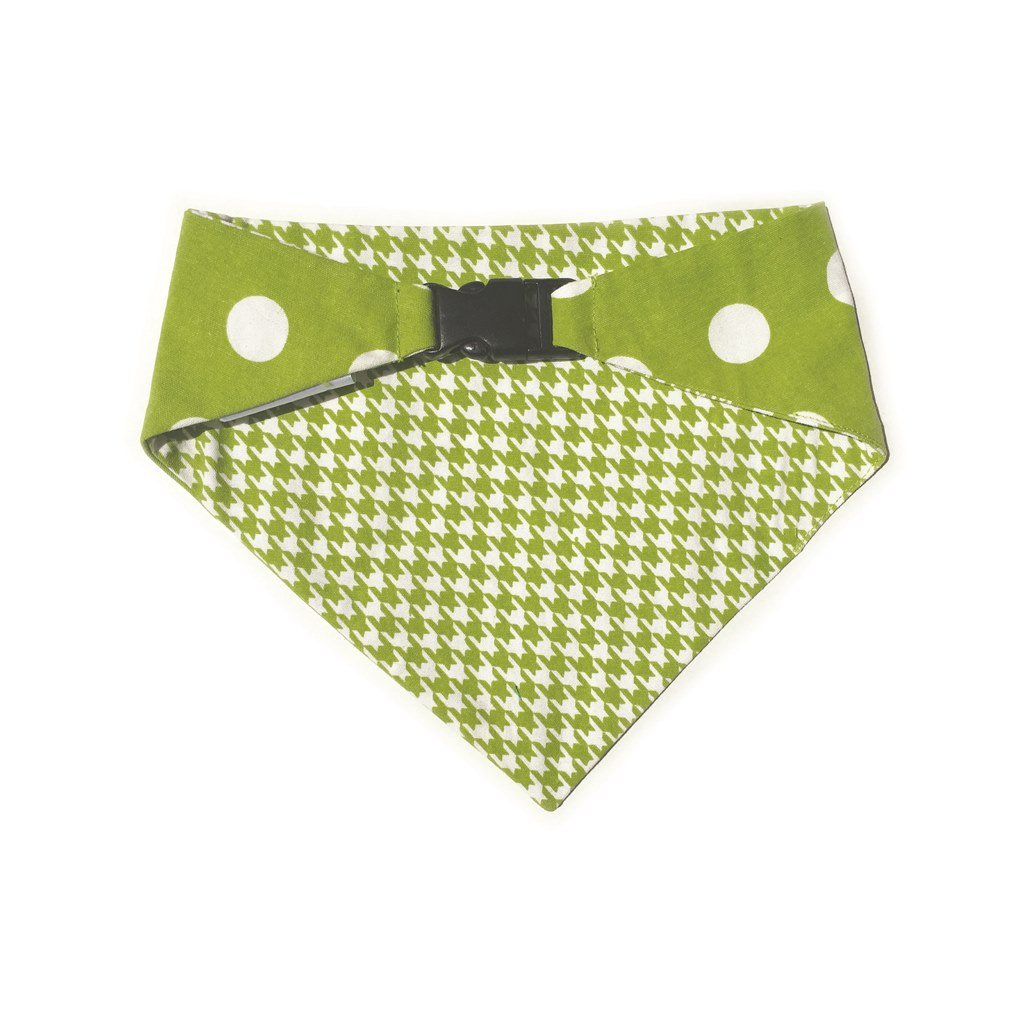 Lime Green Houndstooth Reversible Dog Bandana
