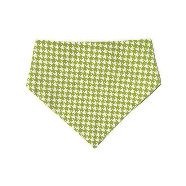 Lime Green Houndstooth Reversible Dog Bandana - Gifts for You 'n Me