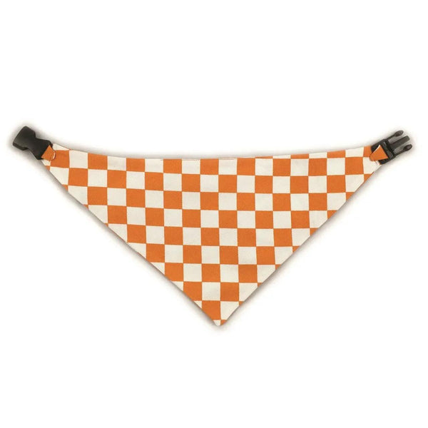 Orange Checkered Reversible Dog Bandana - Gifts for You 'n Me