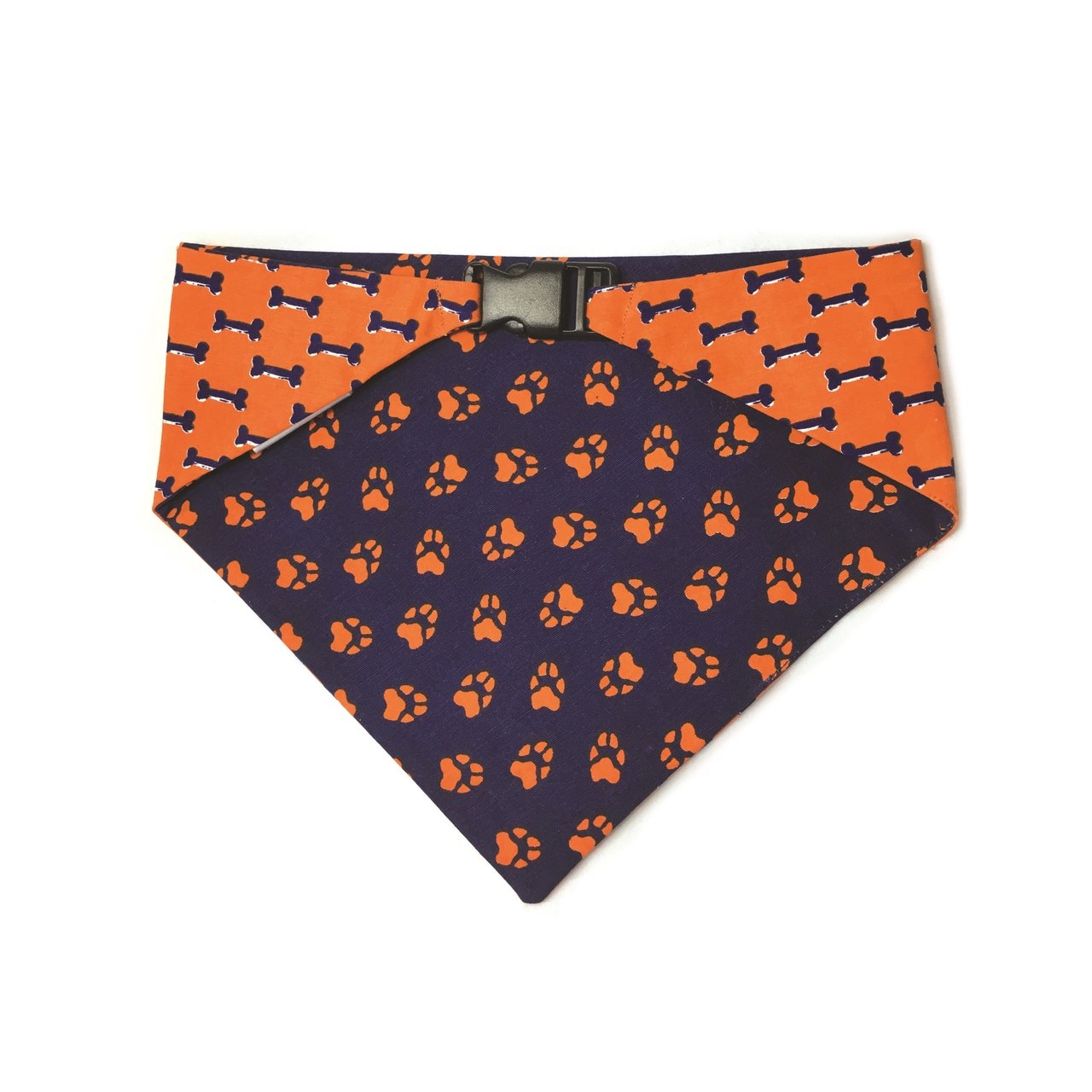 Blue & Orange Reversible Dog Bandana