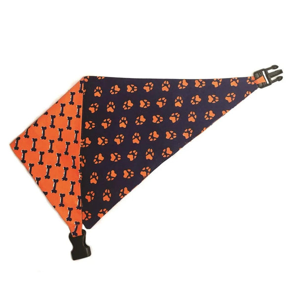 Blue & Orange Reversible Dog Bandana - Gifts for You 'n Me