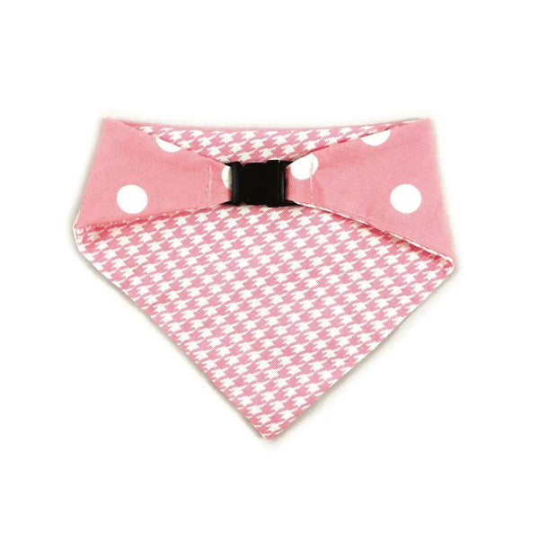 Baby Pink Houndstooth Reversible Dog Bandana - Gifts for You 'n Me