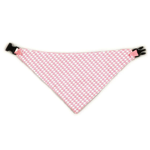 Baby Pink Houndstooth Reversible Dog Bandana - Gifts for You 'n Me