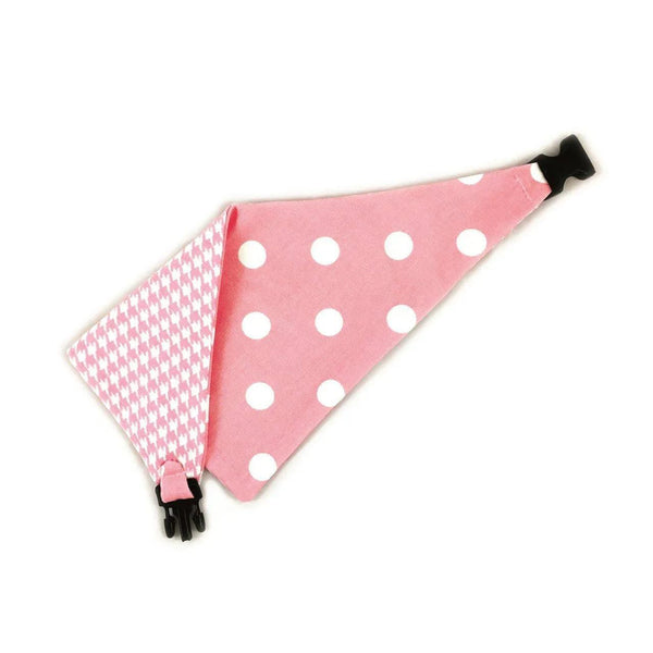 Baby Pink Houndstooth Reversible Dog Bandana - Gifts for You 'n Me