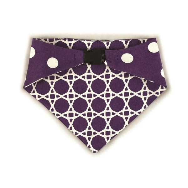 Purple Trellis Reversible Dog Bandana - Gifts for You 'n Me