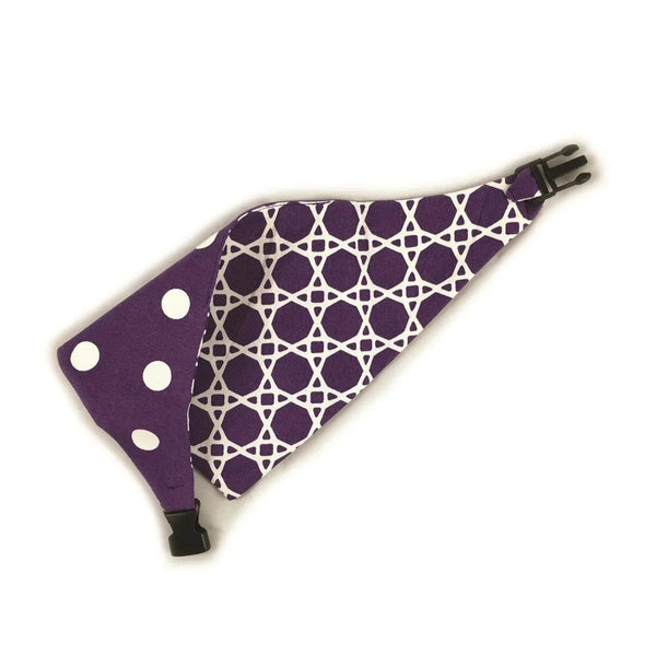 Purple Trellis Reversible Dog Bandana - Gifts for You 'n Me