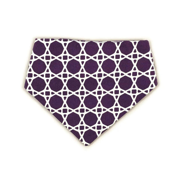 Purple Trellis Reversible Dog Bandana - Gifts for You 'n Me