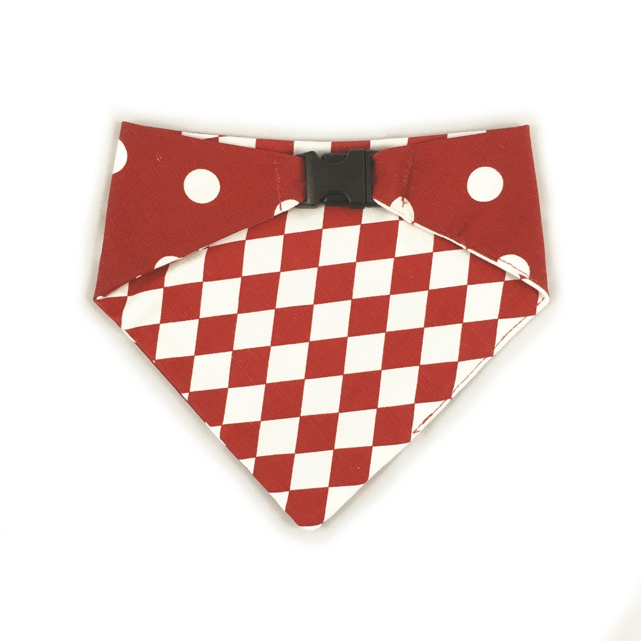 Red Checkered Reversible Dog Bandana