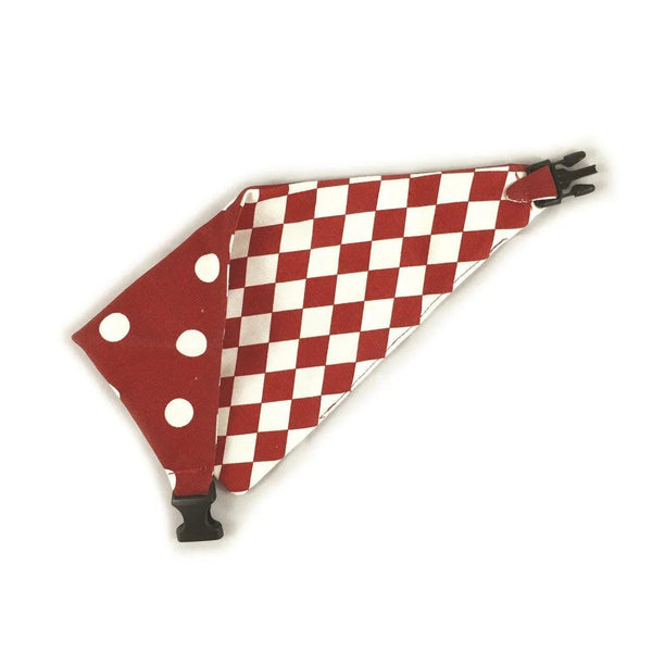 Red Checkered Reversible Dog Bandana - Gifts for You 'n Me