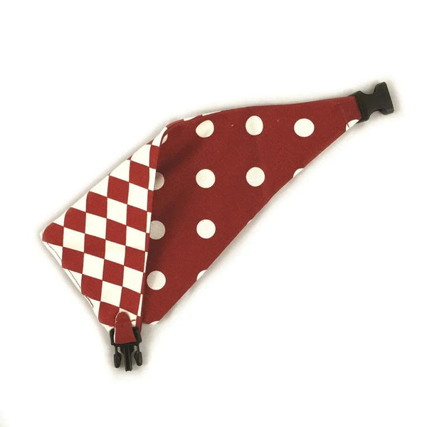 Red Checkered Reversible Dog Bandana - Gifts for You 'n Me
